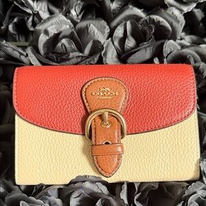Coach Red and Cream Leather Wallet